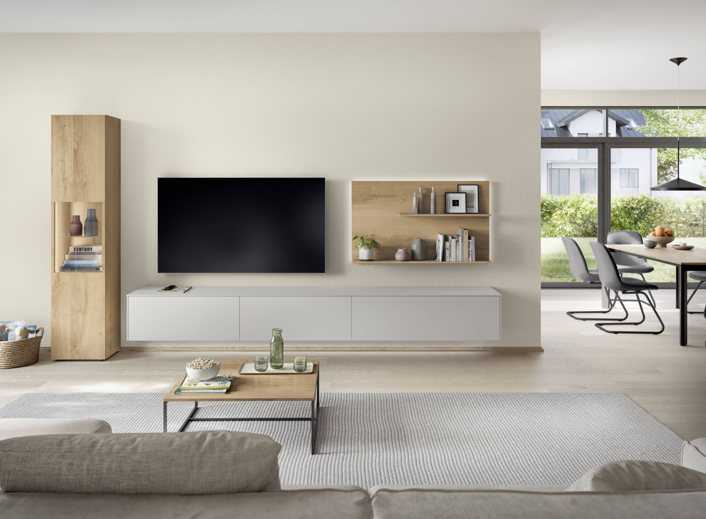 Cashmere and Oak Media wall