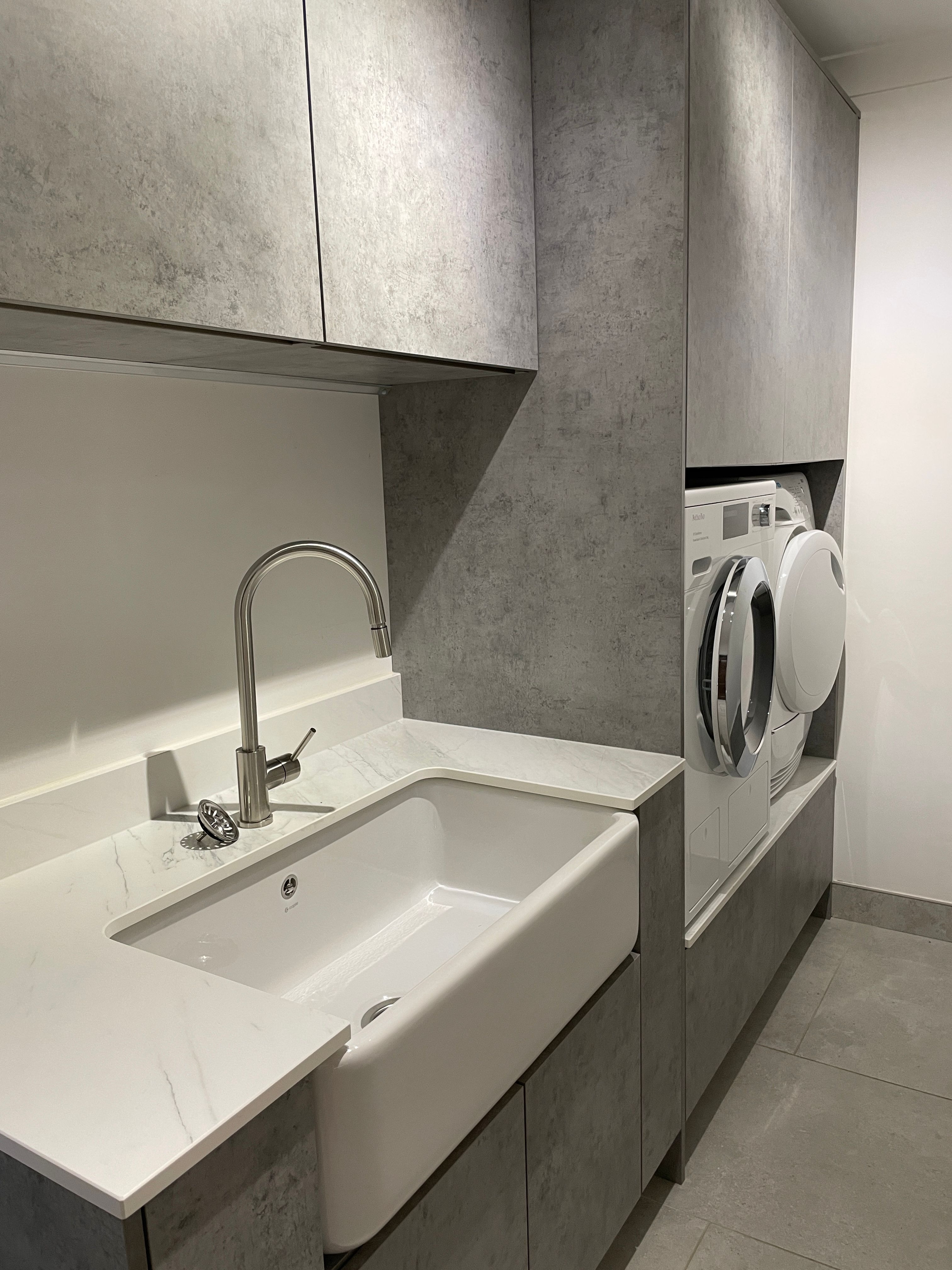 Concrete laundry room